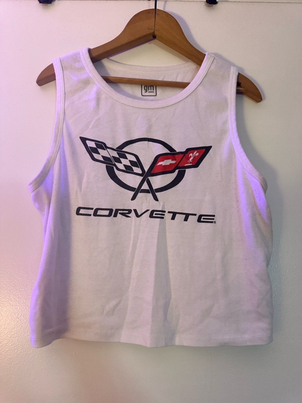 Corvette Logo White Tank Top Size L